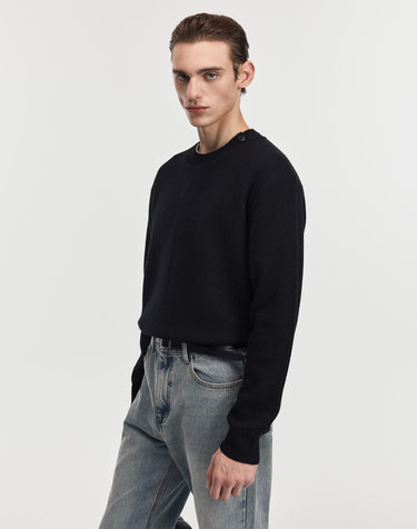 Button-Detail Knit (Black)