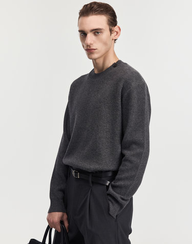 Button-Detail Knit (Dark Grey)