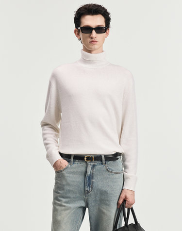 Cashmere Blended Turtleneck Knit Top (Cream)