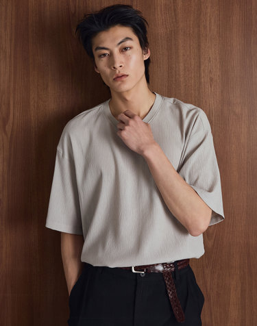 Kinoshita Seersucker Tee (Light Beige)