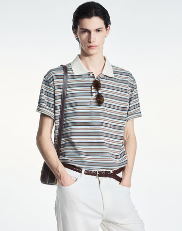 Stripe Polo (Light Blue)