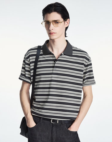 Stripe Polo (Khaki)