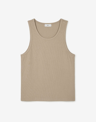 Ribbed Slim Sleeveless (Beige)