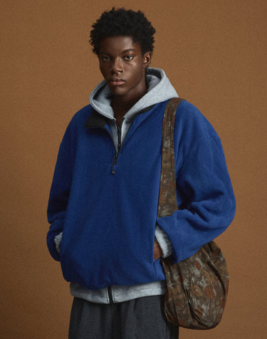 [UNI] Koenji Fleece Oversized Half-Zip Sweatshirt (Blue)