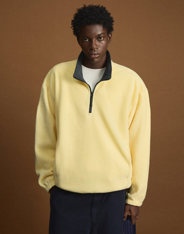 [UNI] Koenji Fleece Oversized Half-Zip Sweatshirt (Butter)