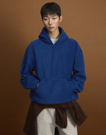 [UNI] Koenji Fleece Oversized Hooded Sweatshirt (Blue)