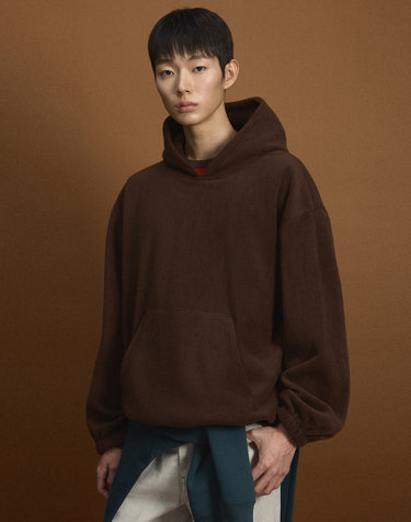 [UNI] Koenji Fleece Oversized Hooded Sweatshirt (Brown)