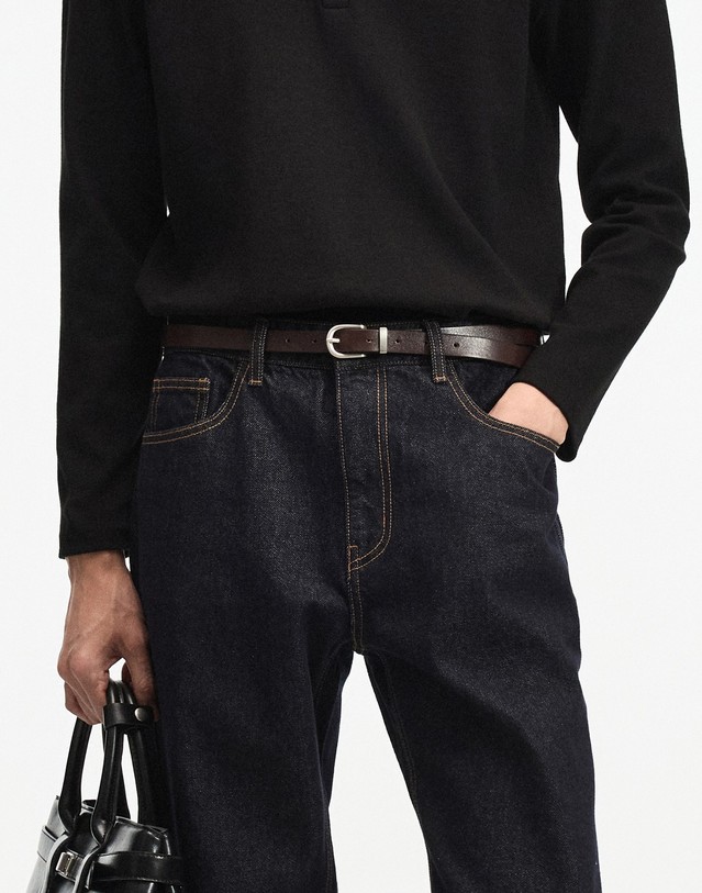 티엔지티 Italian Calf Leather Belt (Brown) 브라운 착용컷