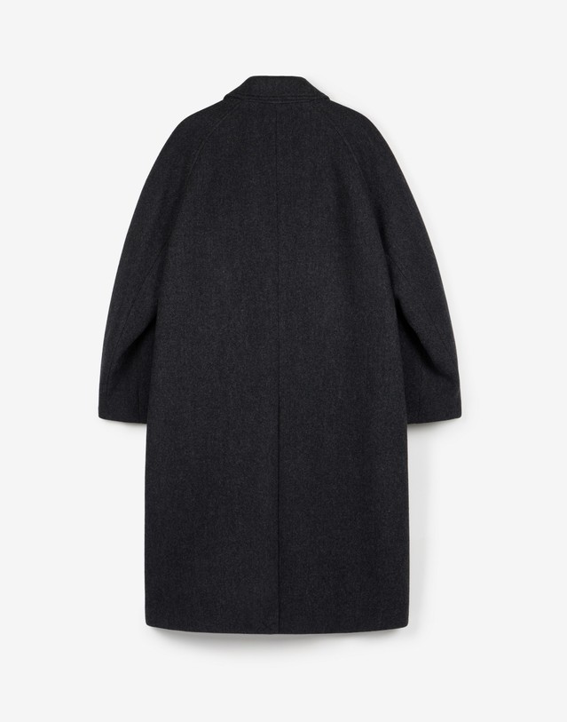 티엔지티 Virgin Wool Herringbone Balmacaan Coat (Dark Grey) 차콜 그레이 상세