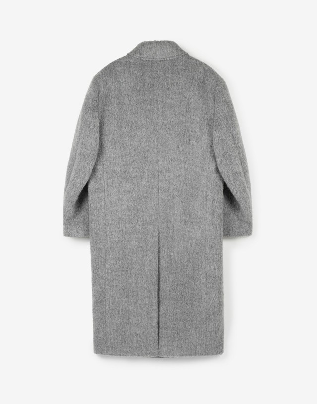 티엔지티 Oversized Alpaca Double-Breasted Coat (Light Grey) 그레이 상세