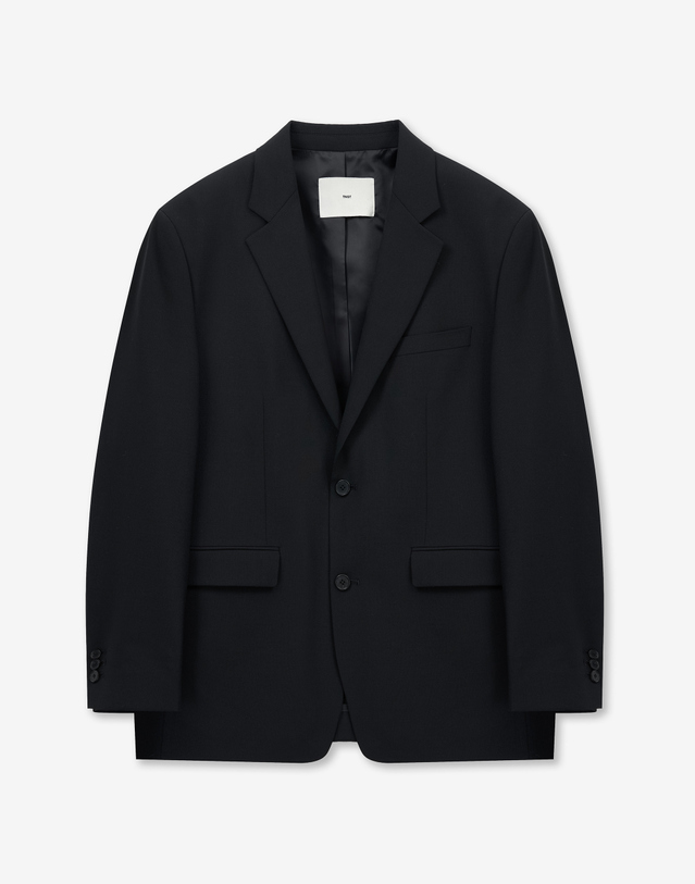 티엔지티 High Wool Blend Comfort Jacket (Black) 블랙 착용컷