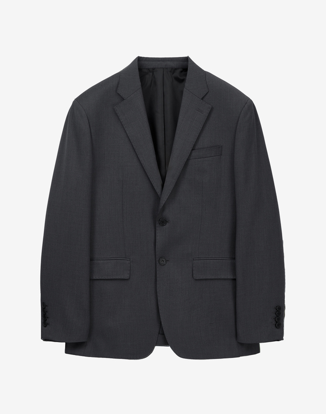 티엔지티 Classic Wool Suit Jacket (Charcoal Grey) 차콜 그레이 착용컷