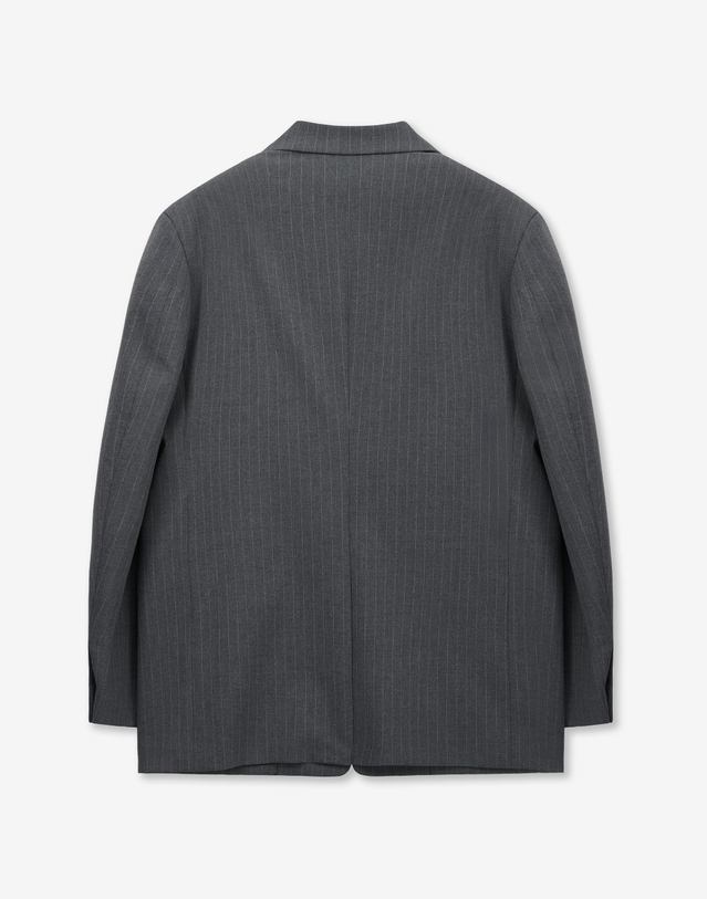 티엔지티 Pinstripe Structured Single-Breasted Jacket (Grey) 그레이 착용컷