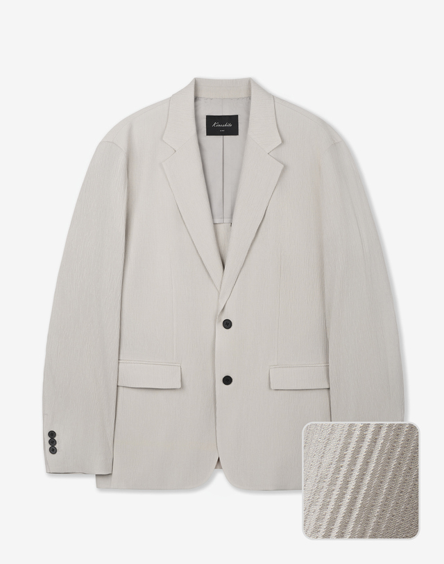 키노시타 바이 티엔지티 Kinoshita Seersucker Jacket (Light Beige) 베이지 착용컷