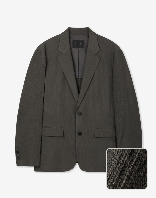 키노시타 바이 티엔지티 Kinoshita Seersucker Jacket (Khaki) 카키 착용컷