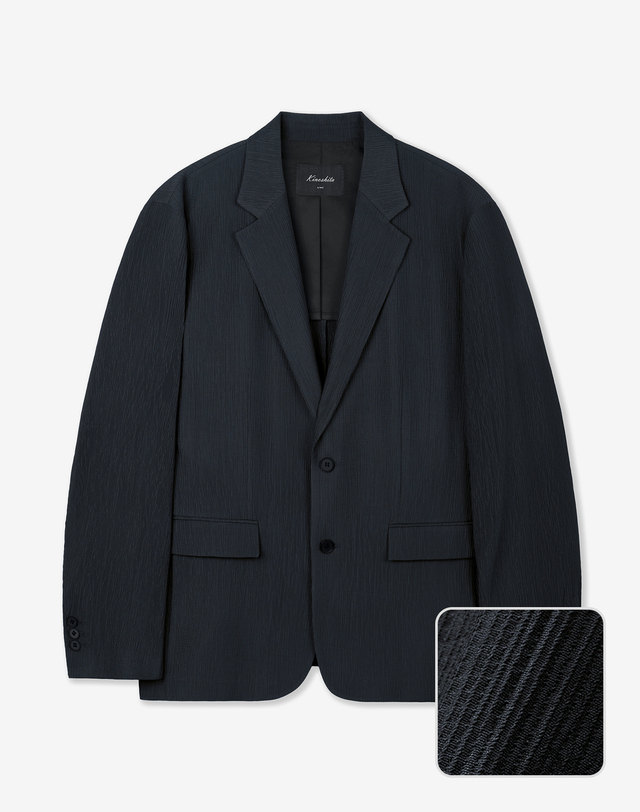 키노시타 바이 티엔지티 Kinoshita Seersucker Jacket (Navy) 네이비 착용컷