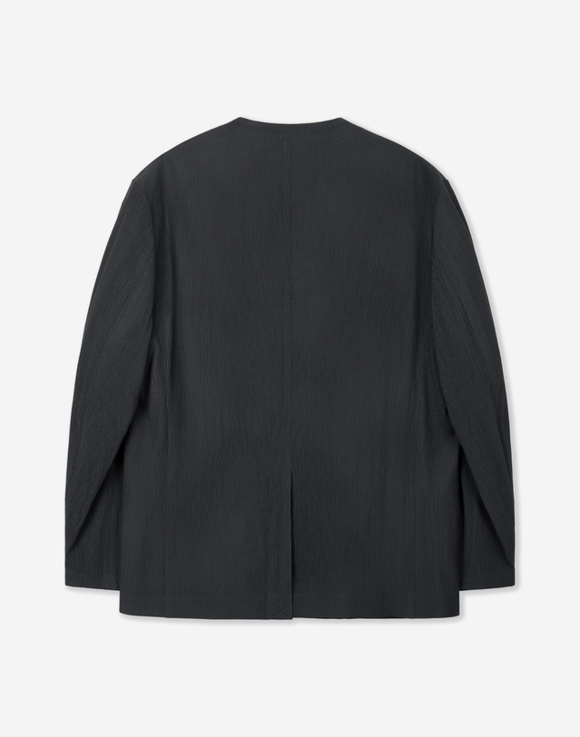 키노시타 바이 티엔지티 Kinoshita Seersucker Collarless Jacket (Grey) 그레이 착용컷