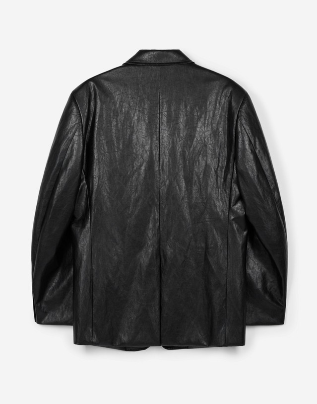 티엔지티 Faux Leather Jacket (Washed Black) 블랙 착용컷