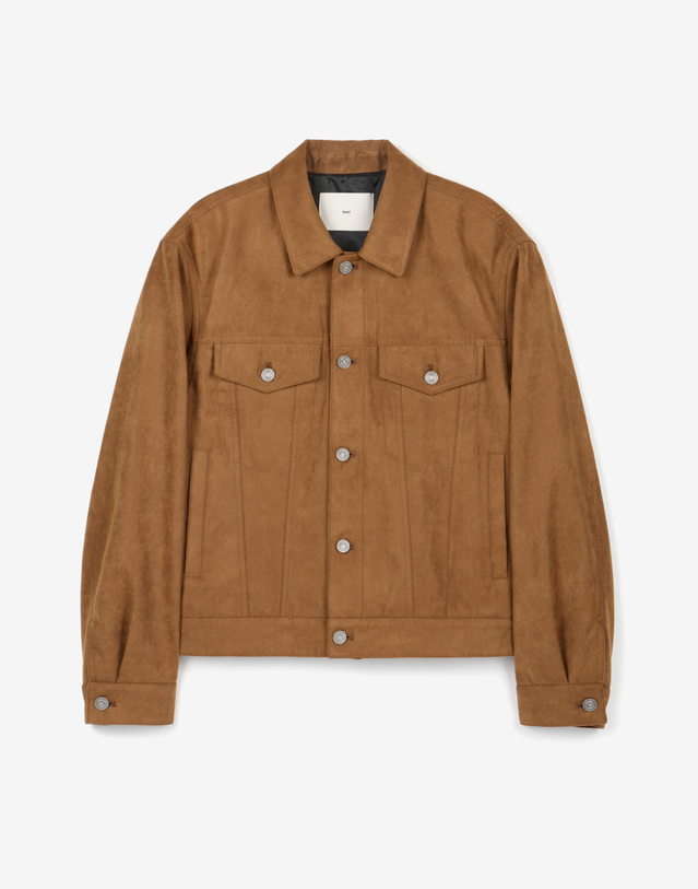 티엔지티 Faux Suede Trucker Jacket (Camel Brown) 캐멀 착용컷
