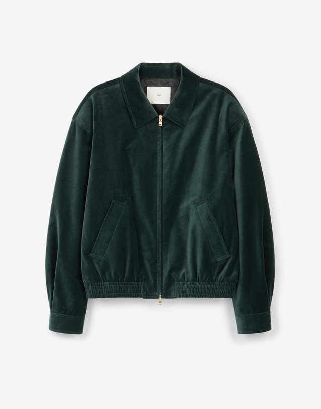 티엔지티 Velvet Blouson (Green) 초록 착용컷