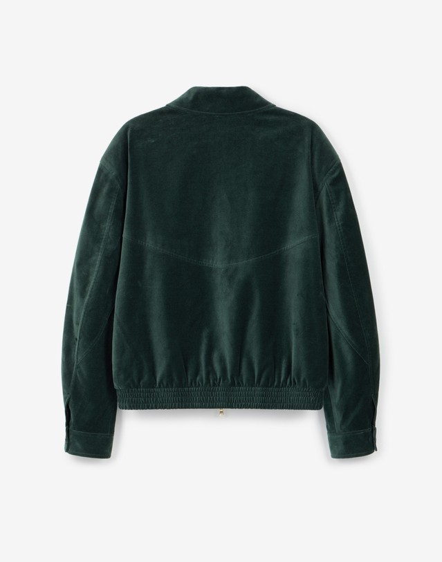 티엔지티 Velvet Blouson (Green) 초록 착용컷
