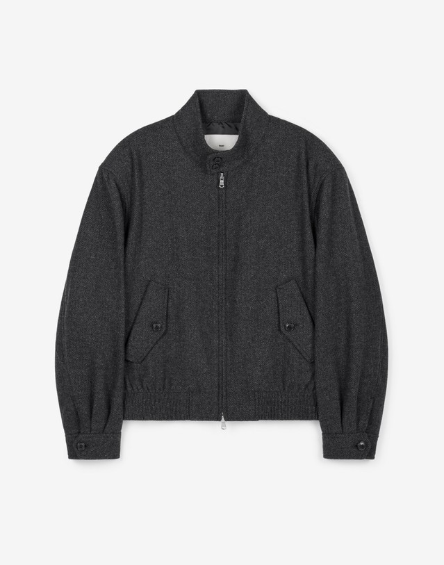 티엔지티 Redford Wool Herringbone Harrington Jacket (Charcoal) 차콜 그레이 상세