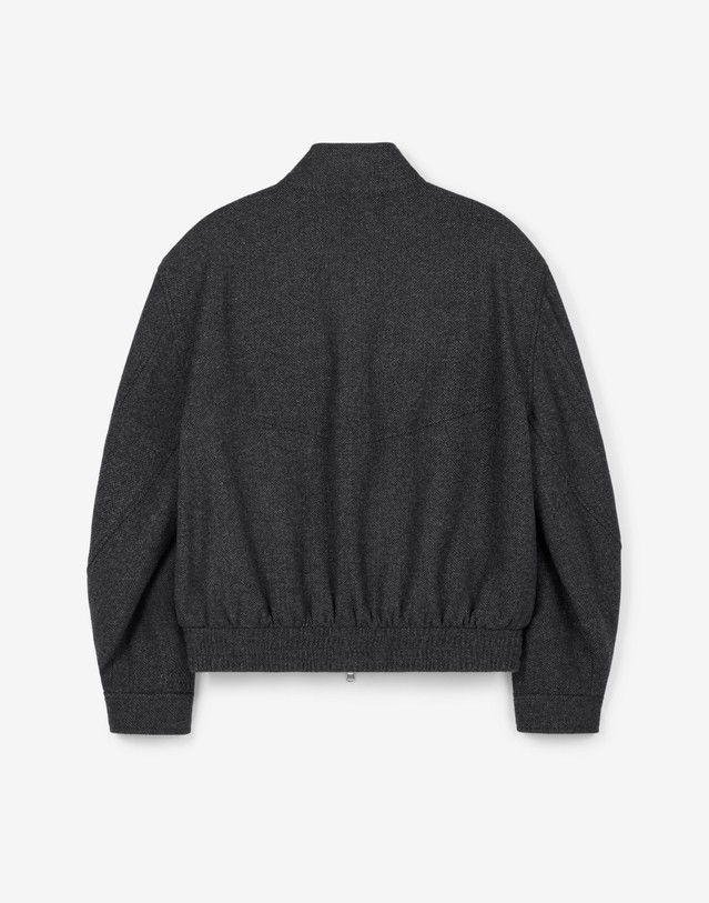 티엔지티 Redford Wool Herringbone Harrington Jacket (Charcoal) 차콜 그레이 상세