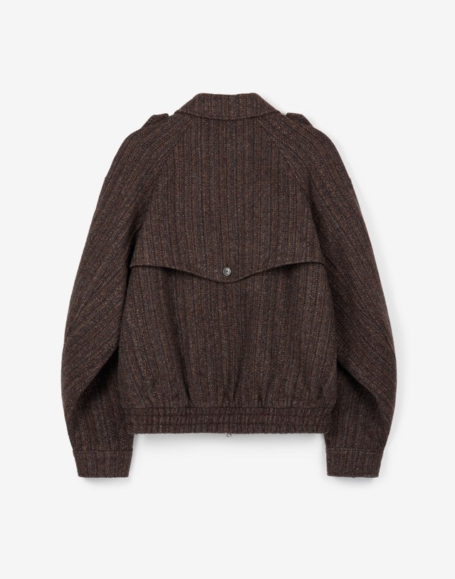 티엔지티 Textured Wool Blouson (Red Brown) 차콜 그레이 착용컷