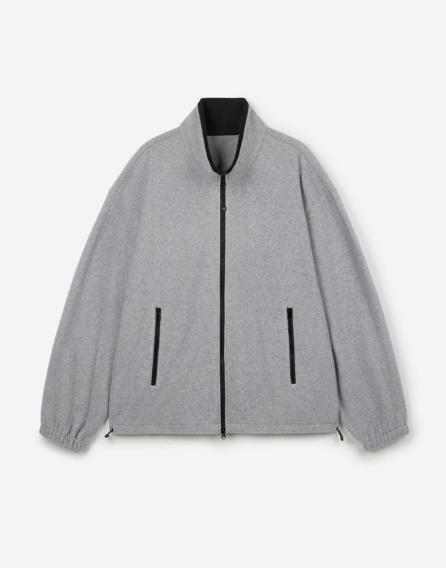 티엔지티 [UNI] Koenji Fleece Oversized Zip-Up Jacket (L.Grey) 그레이 착용컷