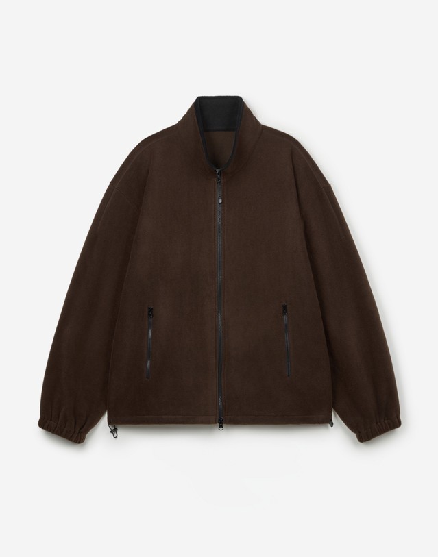 티엔지티 [UNI] Koenji Fleece Oversized Zip-Up Jacket (Brown) 브라운 착용컷