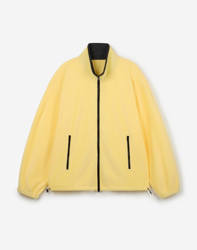 티엔지티 [UNI] Koenji Fleece Oversized Zip-Up Jacket (Butter) 노랑 착용컷