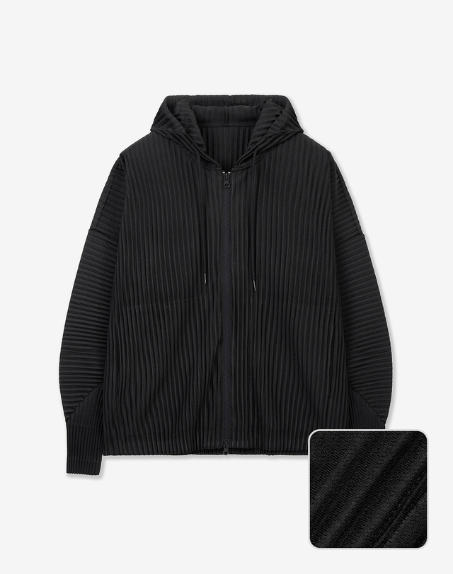 요요기 플리츠 바이 티엔지티 Yoyogi Pleats Hooded Zip-Up (Black) 블랙 상세