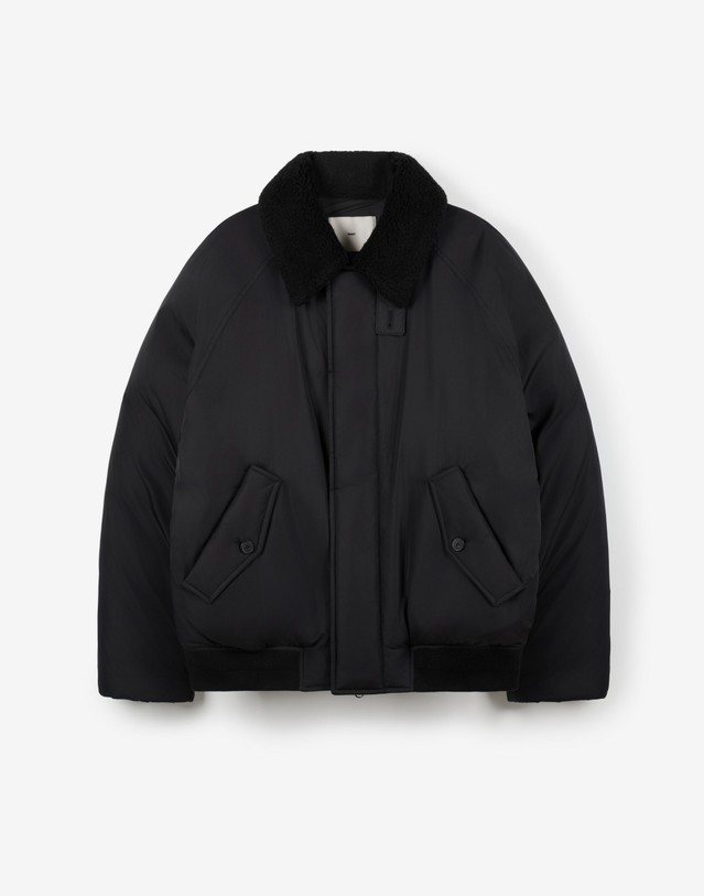 티엔지티 European Goose Down Shearling-Collar Jacket (Black) 블랙 상세