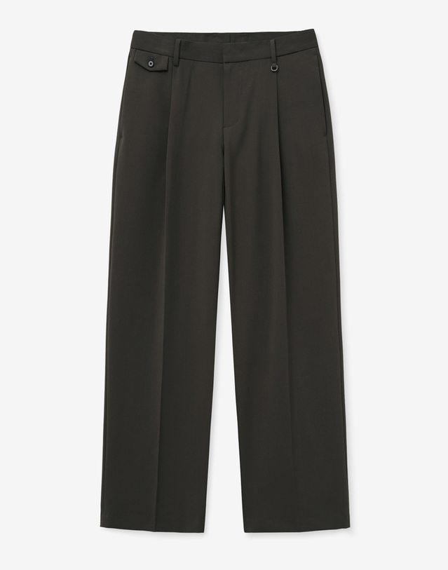 티엔지티 Flap Detail Wide Pants (Brown) 브라운 착용컷