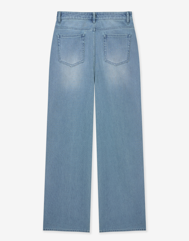 티엔지티 Textured Wide Denim Pants (Washed Blue) 블루 착용컷
