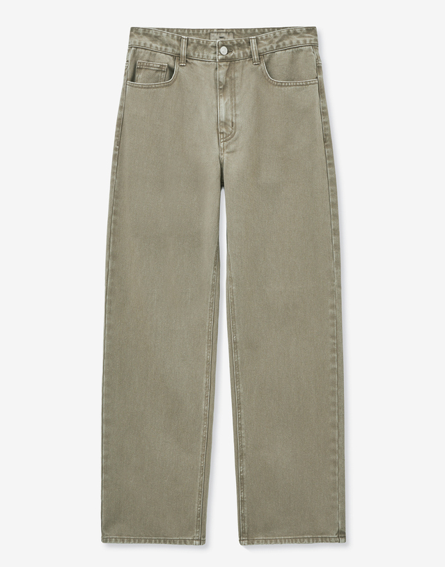티엔지티 Lot.872 Straight Pigment Dyed Denim Pants (Washed Beige) 베이지 착용컷