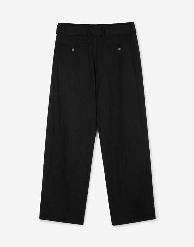 티엔지티 Viscose Blend Wide-Fit Belted Pants (Black) 블랙 착용컷