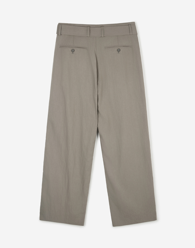 티엔지티 Viscose Blend Wide-Fit Belted Pants (Khaki) 카키 착용컷