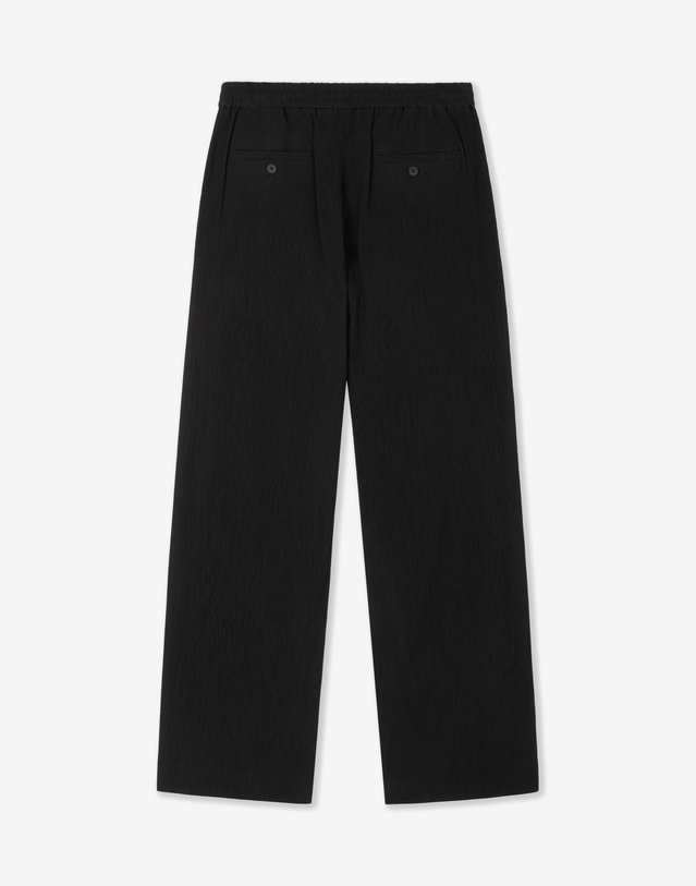 키노시타 바이 티엔지티 Kinoshita Seersucker Semi-Wide Pants (Black) 블랙 착용컷