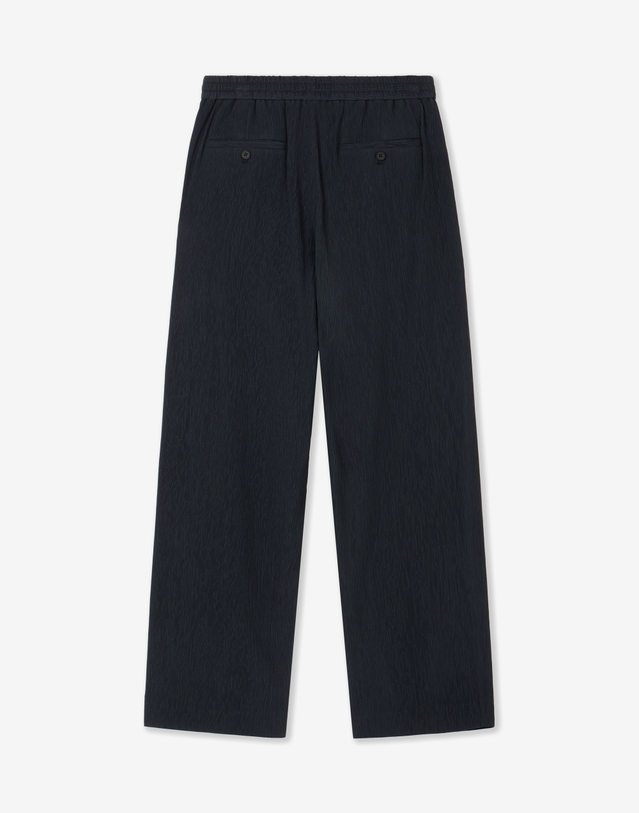 키노시타 바이 티엔지티 Kinoshita Seersucker Semi-Wide Pants (Navy) 네이비 착용컷