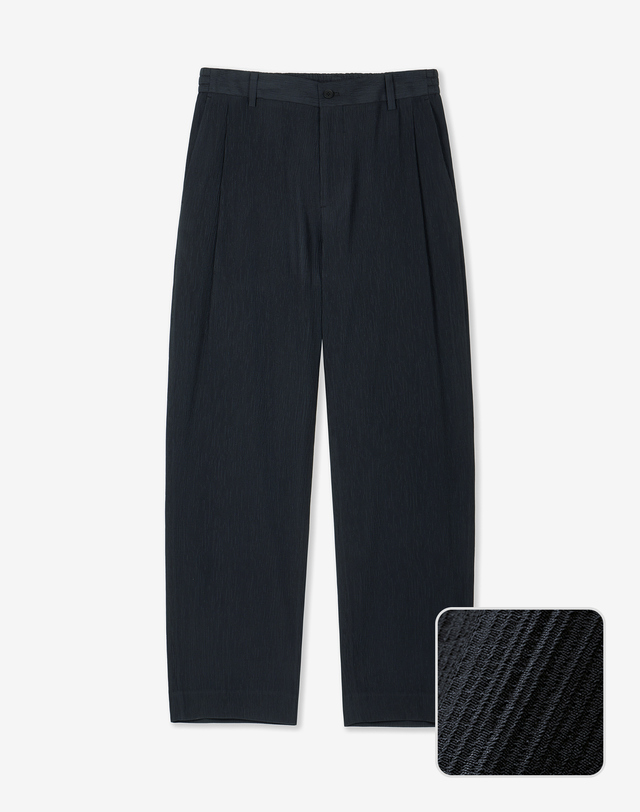 키노시타 바이 티엔지티 Kinoshita Seersucker Tapered Pants (Navy) 네이비 착용컷