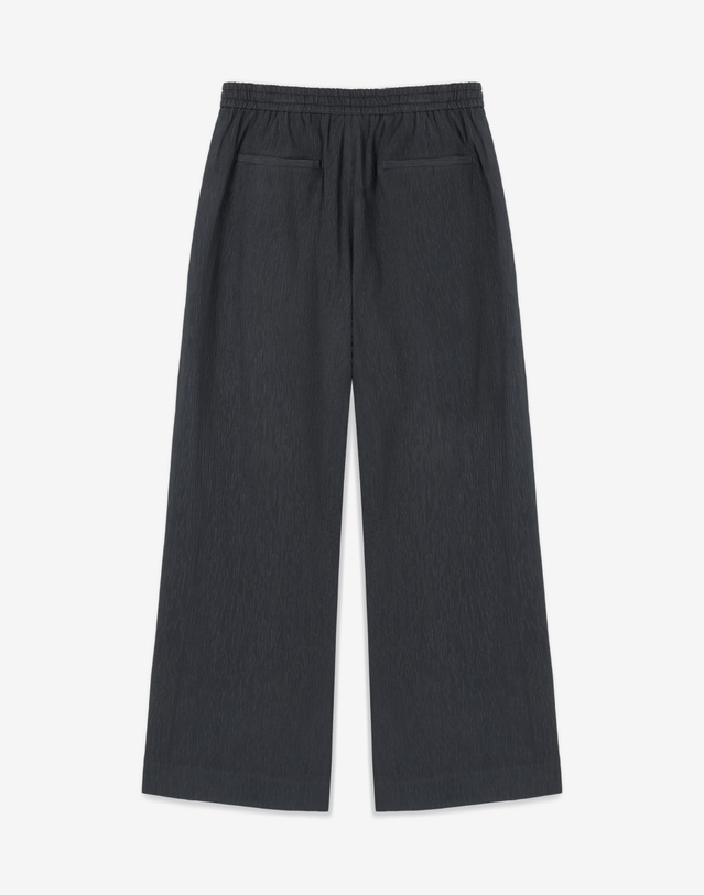 키노시타 바이 티엔지티 Kinoshita Seersucker Maxi-Wide Pants (Grey) 그레이 착용컷