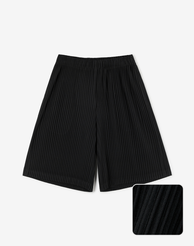 요요기 플리츠 바이 티엔지티 Yoyogi Pleats Shorts (Black) 블랙 착용컷