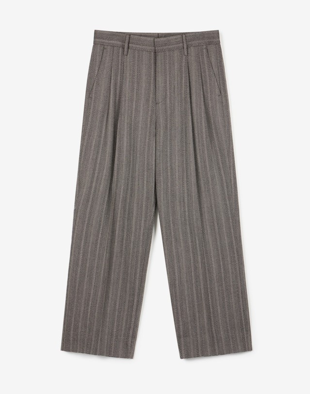 티엔지티 Wool Herringbone Wide-Leg Pants (Grey) 그레이 착용컷