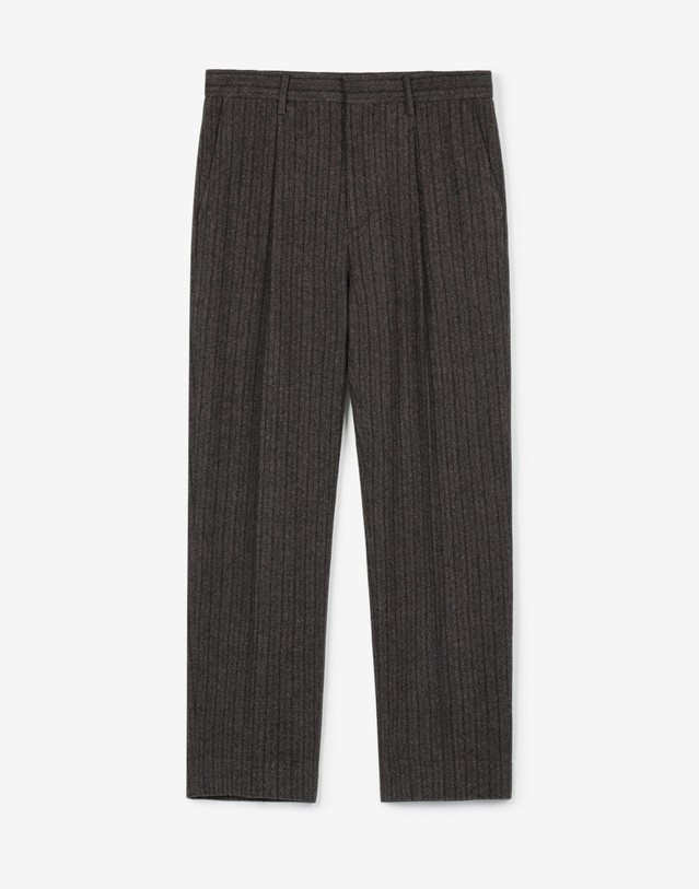 티엔지티 Redford Wool Herringbone Tapered-Fit Pants (Grey) 그레이 착용컷