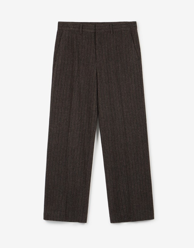 티엔지티 Redford Wool Herringbone Semi-Wide Pants (Brown) 브라운 착용컷