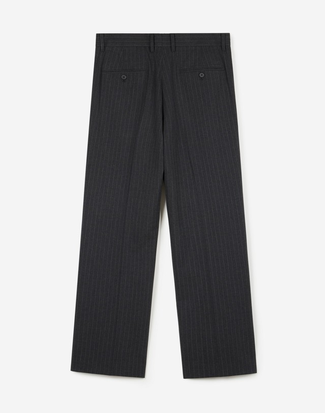 티엔지티 Pinstripe Semi-Wide Pants (Dark Grey) 차콜 그레이 착용컷