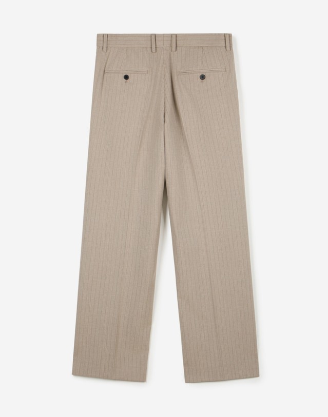 티엔지티 Pinstripe Semi-Wide Pants (Beige) 베이지 착용컷