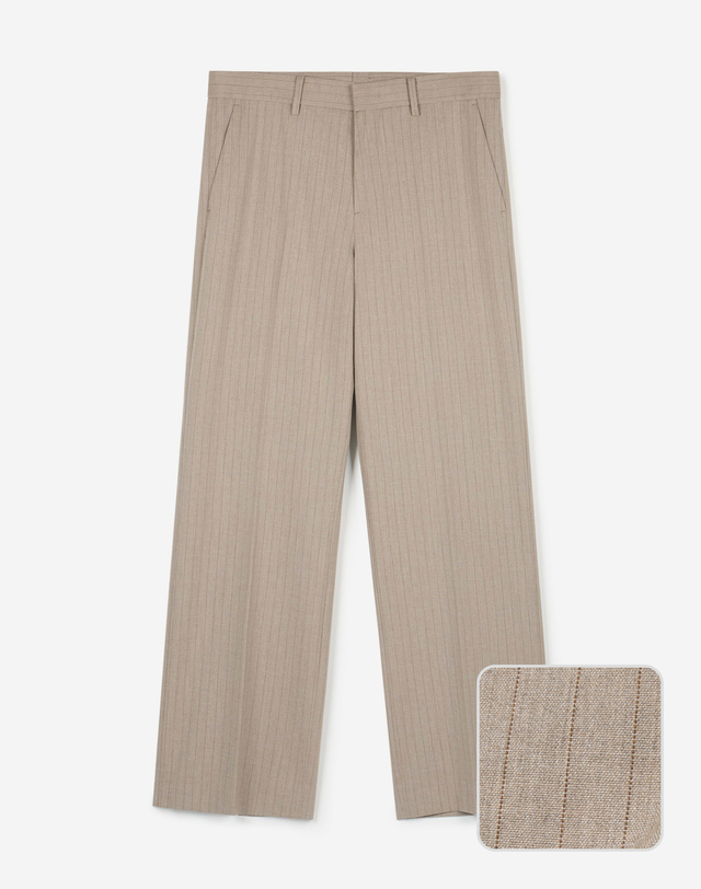티엔지티 Pinstripe Semi-Wide Pants (Beige) 베이지 상세