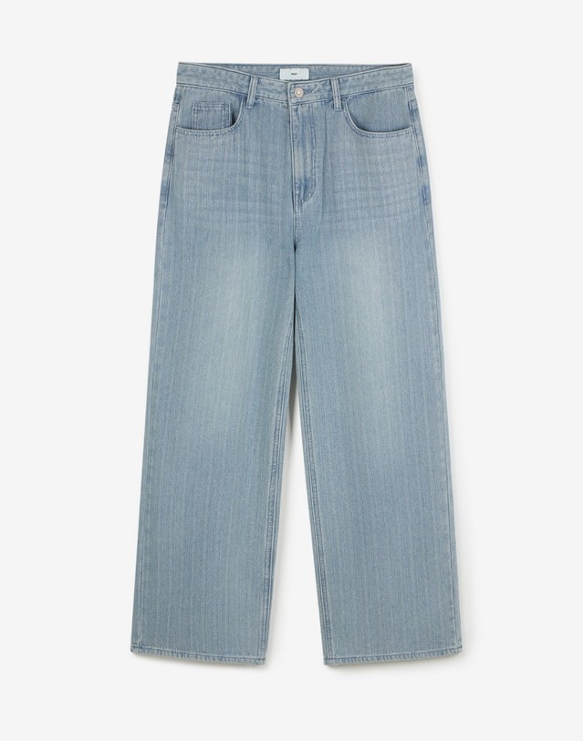 티엔지티 Textured Wide-Leg Denim Pants (Washed Blue) 블루 상세